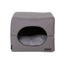 Grey Water Resistant Cube Pet Bed
